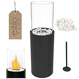 Bioethanol Standkamin freistehend, 80.5 cm hoch, Bio Ethanol Ventless Kamin, Kaminfeuerstelle ideal als Terrassenkamin und Bodenkamin