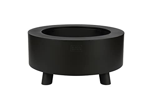 Black + Decker 34" D Smokeless Wood Burning Steel Fire Pit Black Powder Coated Steel Fire Bowl Includes Poker #TOP6