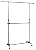 Kleiderständer Doppelstock Kronenburg Kleiderständer Doppelstock - Garderobenständer Kleiderstange stabil rollbar höhenverstellbar