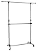 Produktbild Kronenburg Kleiderständer Doppelstock auf Rollen, stufenlos höhenverstellbar 113 cm bis 198 cm  Garderobenständer stabil aus Metall freistehend  ausziehbare Kleiderstange