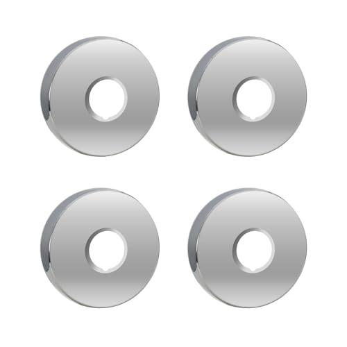 Hugwish Rosace Mitigeur Douche Acier Inoxydable (3/4) Ø 27 mm x Ø 80 mm x hauteur 25 mm 4pcs, Rosace Robinet, Garniture Pour Robinet De Douche Muraux (4, 80x25mm...