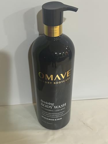 Omave Luxury Reviving Body Wash with Vitamin C and Collagen, Black Rose and Oud, 32 Fl Oz