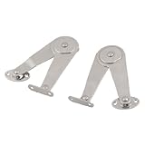 Buhdjfnke 2 pzs Tono de plata Puntal de bsagra soporte de tapa para muebles reemplazo de metal