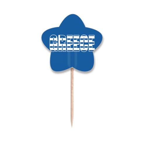 Cure-dents avec nom drapeau Grèce et finition étoile créative - 2