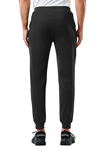 Willit Men's Fleece Lined Joggers Water Resistant Sweatpants With Pockets Warm Pants Thermal Winter Running Athletic Black M #TOP1