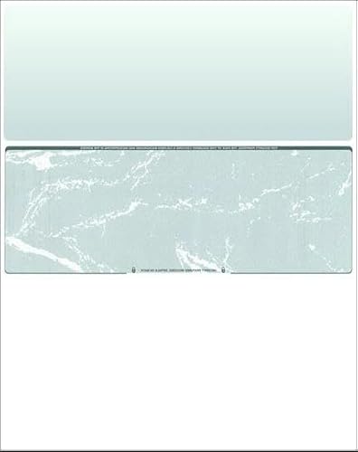 for 50 Blank Check Stock Paper - Check in Middle - Green Marble