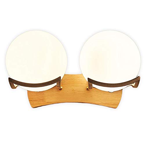 Preisvergleich Produktbild Wandleuchte innen Massivholz-Wandleuchte Nordic Moderne LED-Beleuchtung Glaswasc Nachttischlampe Wohnzimmer Aisle Hotel Einzel Kopf Wandleuchten (Color : B)