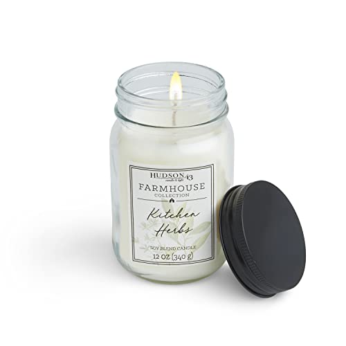 Mason Jar Candle Farmhouse Decor | Fresh Scented Candle With Clean Burning Soy Wax Blend | Long Lasting Aromatherapy Candle For Home Fragrance| Kitchen Candle Jar With Lid, 12 Oz #TOP6