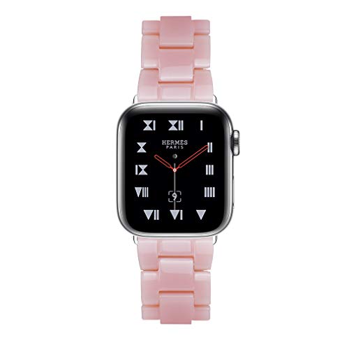 DKEnjoy Watch Band Compatible with Apple Watch Strap, Resin&Stainless Steel Watchband Replacement Accessory Wristband Bracelet for iWatch Series 6,5,4,3,2,1 38mm 40mm 42mm 44mm (38/40mm, G)