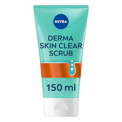 NIVEA Derma Skin Clear Scrub (150ml), Exfoliating Face Scrub, Salicylic Acid Face Wash Enriched with Niacinamide to Unclog Pores and Refine Textures, For Blemish-Prone Skin