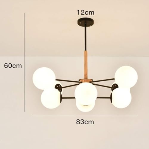 Lustre moderne moléculaire en structure solide à 8 têtes chaudes