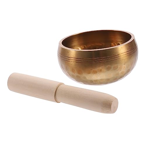 GLSTOY 1個 ヨガ歌弓 用チベットボウル チベットマレット シンギングボウル お椀 サウンドバスボウルキット チベット ボウル シンギングボウル 木製 Golden