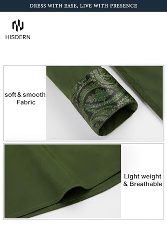 Image of HISDERN Mens Business Dress Shirts Long Sleeve Casual Button Down Shirt Formal Inner Collar Contrast Shirt for Men Wedding