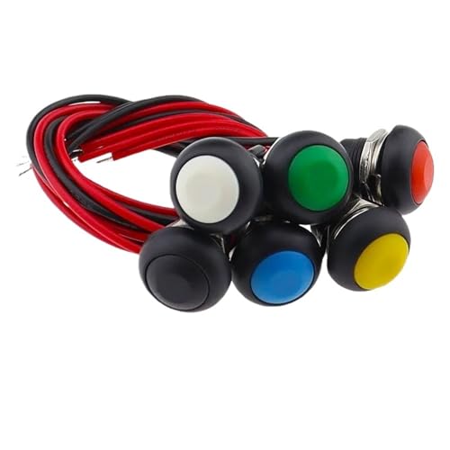 Interrupteur bouton-poussoir PBS-33B jaune étanche de 12mm pour circuit
