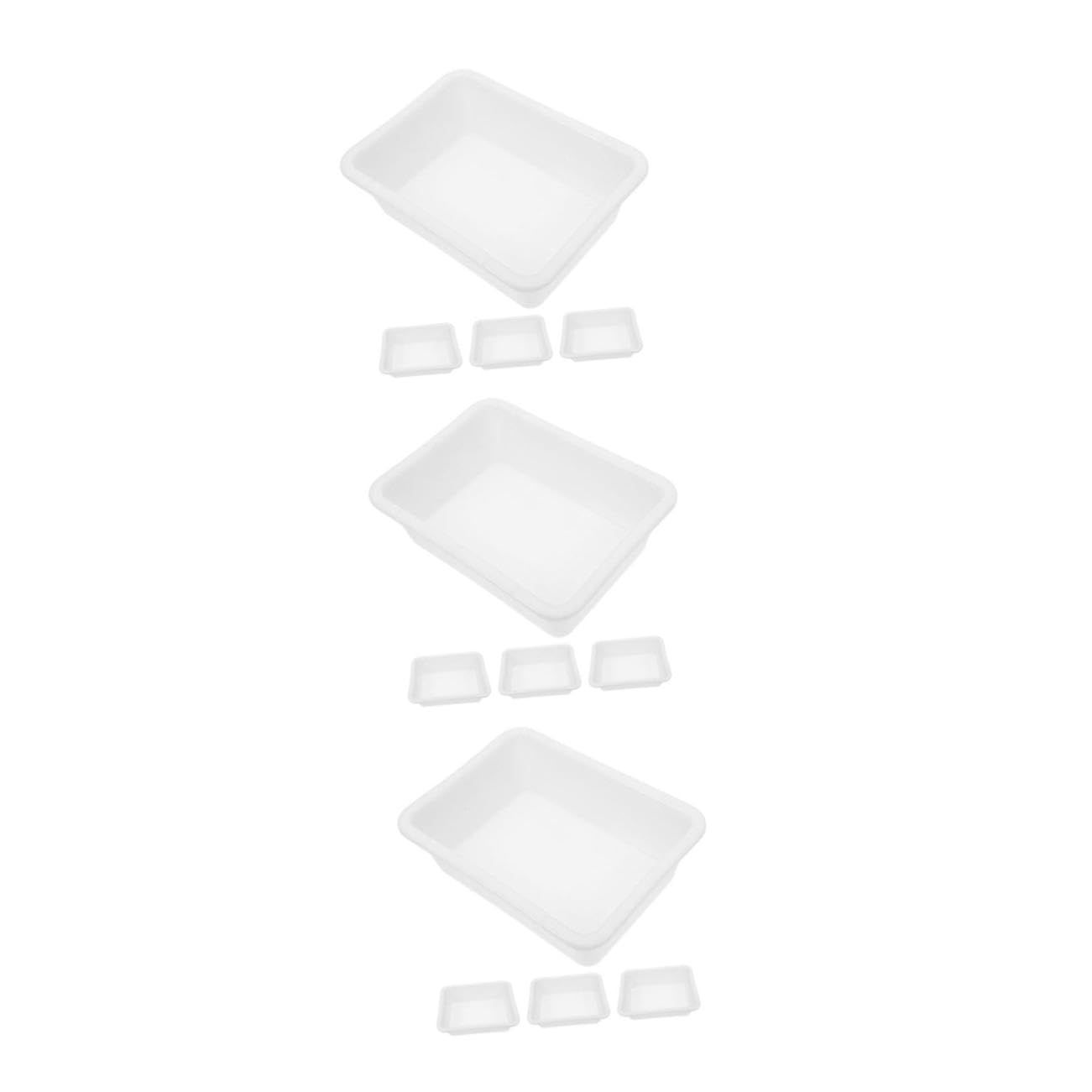 ABOOFAN 12 Pezzi Vaschetta da Laboratorio in Plastica Resistente ad Acidi e Basi Organizer per Esperimenti Chimici e Attrezzature Laboratorio