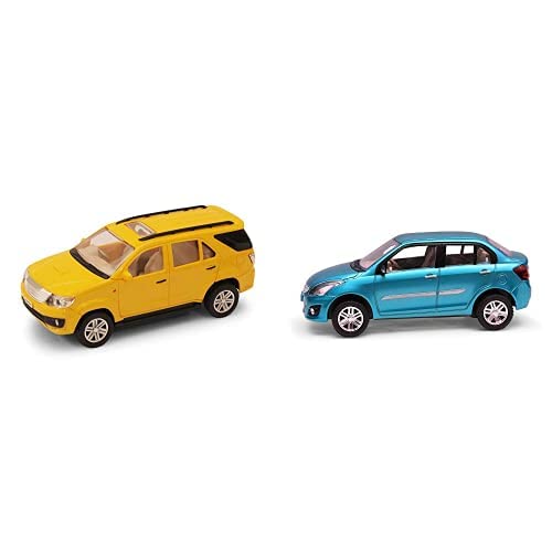 Centy Toys Kid Plastic Fortuner Pull Back Car, 1 Pull Back Car, Assorted Colour&Centy Toys Plastic Swift Dezire Pull Back Car, Multi Color