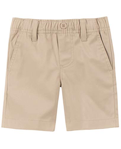 IZOD Boys' Toddler School Uniform Pull-On Shorts, Khaki, 4T