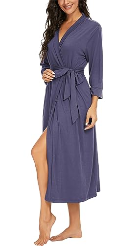 Image of VINTATRE Women Robes Long Knit Bathrobe Lightweight Soft Bath Robe with Pockets