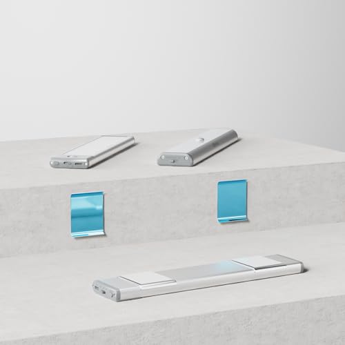 Image of 12PC Curved Under Cabinet Lights Replacement stickys | Replacement Magnetic Strips with Adhesive Backing for Under Cabinet Lighting Universal Blue Iron Sheet