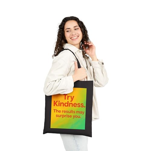 Colorful Kindness Tote Bag | Reusable Shopping Bag, Eco-Friendly Gift, Motivational Quote, Beach Bag, Daily Use3