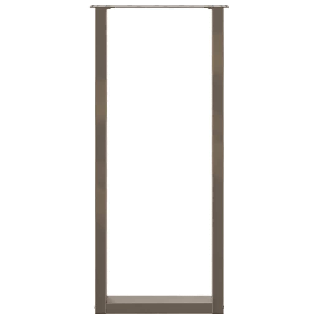 Patas de mesa de bar en forma de U, 2 unidades, acero natural, 40 x (110 – 111) cm, robustas patines de acero para mesas altas y mesas de bar, estructura de mesa estable, incluye material de