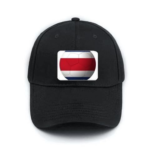 Casquette de baseball noire avec drapeau Costa Rica aux finitions soignées