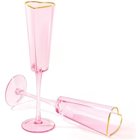 Didaey Heart Shaped Champagne Flutes Set Cover