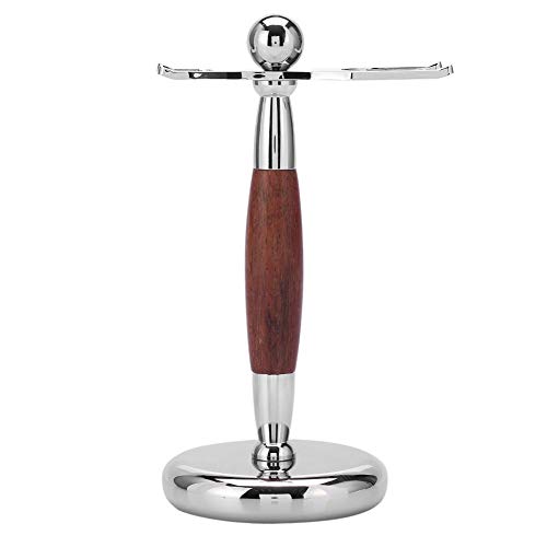 Men\'s Wood Shaving Set, Wet Grooming Shaving Set with Rosewood 5 Layer Razor, Wood Brush and Stainless Steel Stand, Perfect Gift for Boyfrien and Father