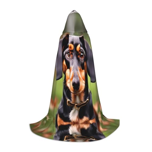 HJLUUFT Dachshund Weiner Pet Dogs - Capa larga con capucha para Halloween, disfraz de cosplay