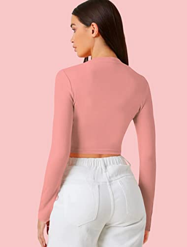 Image of Dream Beauty Fashion Women's Casual Round Neck Long Sleeves Stylish Crop Top - 17 inch Inches (Tee-Tally 02)