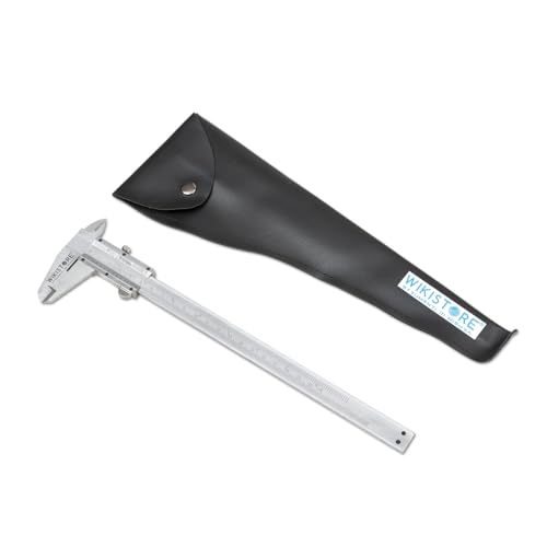 WIKISTORE CALIBRE PROFESIONAL PIE DE REY MONOBLOCK 200 MM, Calibre ventesimal con bocas da 40 mm, Calibre en acero varilla plana, lectura 1/20° 0,05 MM / 1/128', Herramientas de trabajo preciso