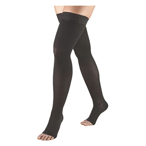Truform 20-30 mmHg Compression Stockings, Thigh High, Open Toe