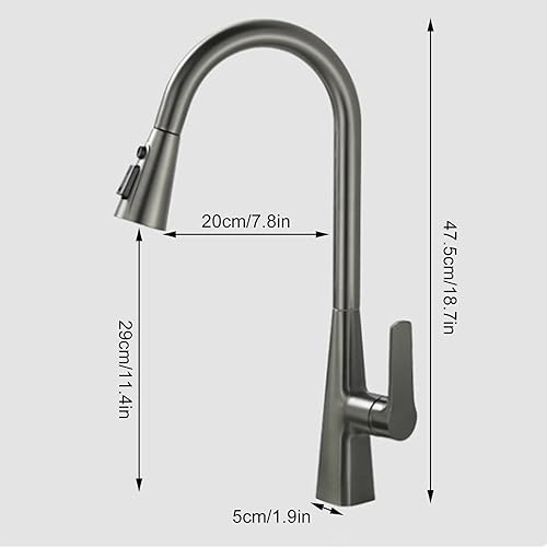 Robinet d'évier utilitaire avec douchette extractible pivotant à 360 degrés - 8