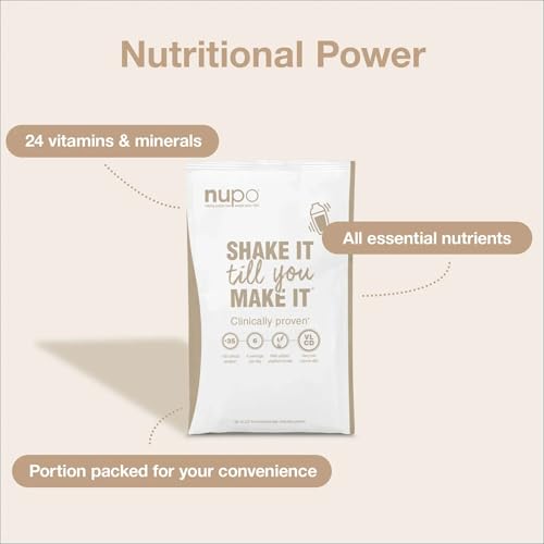 NUPO Diet Meal Replacement for Weight Loss (Oatmeal Apple-Cinnamon, 12 Servings) | Very Low Calorie Ready Meal for Weight Management | Gluten Free Vegan Ready Meals | GMO Free Just Add Water Meals