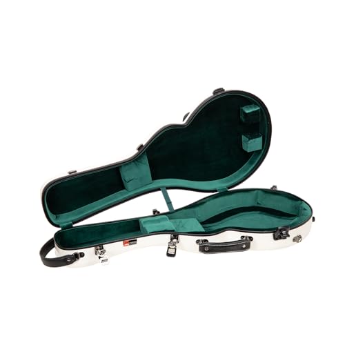 Image of Crossrock Mandola Case for Gibson A & F Style and Eastman F Style | 100% Fiberglass Hardshell, TSA Lock, Detachable Backpack - Milky White (CRF2020UMLMW)