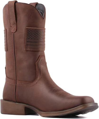 SUREWAY Men's 10 inch Western Cowboy Work Boots for Men Square Toe,Premium Full Grain Leather,Goodyear Welted,Superior Oil/Slip/Water Resistant4