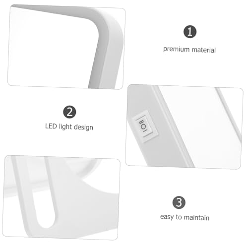 Beaupretty Espejo de Maquillaje LED Portátil con Carga USB miniatura 5