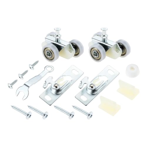 Home Furnishings 2Pcs Kit de Herrajes para Puerta Corredera de Bolsillo con Ruedas y Tornillos Capacidad 200lbs miniatura 3