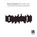 Umbra Sticks Wall-Mounted Coat Rack Rail Hook with 5 Retractable Pegs – Modern, Space-Saving Storage Organizer, Espresso