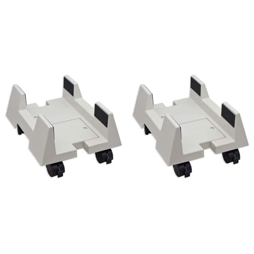 LOLPALONE 2X Soporte para CPU Soporte de Mesa para Ordenador Portátil de Mesa Soporte de Suelo Ruedas Giratorias con Ancho Ajustable Soporte Universal para PC