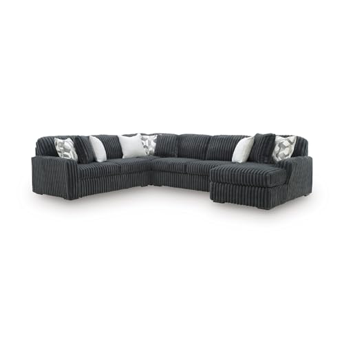 Image of Signature Design by Ashley Midnight-Madness 4-Piece Corduroy Sectional