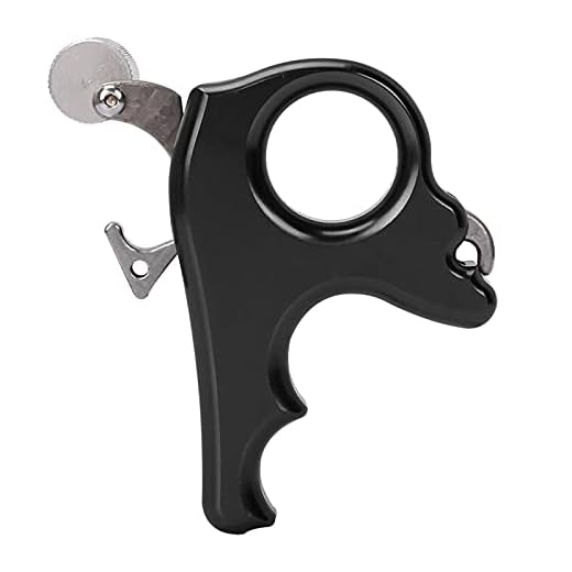 Tir à Arc Release Aide Décocheur Déclencheur à 3 Doigts Pied à Coulisse Arrow pour l'arc de Tir à la Chasse à l'arc à Poulies(Noir)