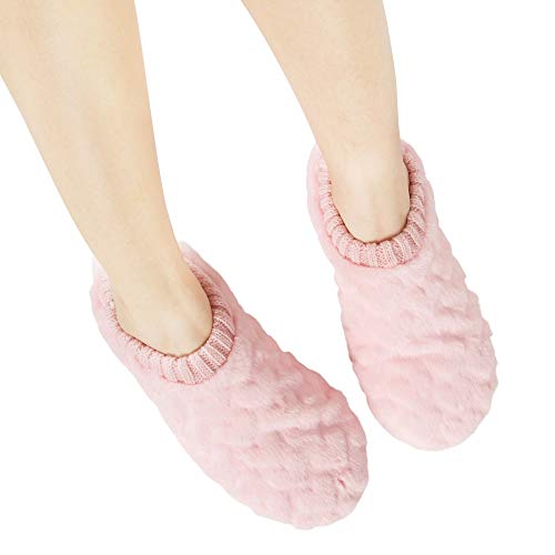 Image of Jessica Simpson Women's and Girl's Plush Fleece Lined Slipper Socks with Anti-Slip Sole- Mommy & Me Set Options