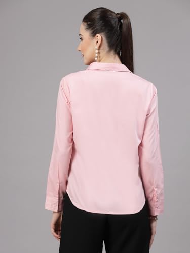Image of Style Quotient Women Solid Chambrey Regular Formal Shirt
