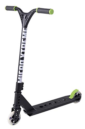 Micro®, Trixx 2.0, Scooter Freestyle, Dirección integrada, Plataforma cóncava de 1305gr, Abrazadera Triple (Negro)