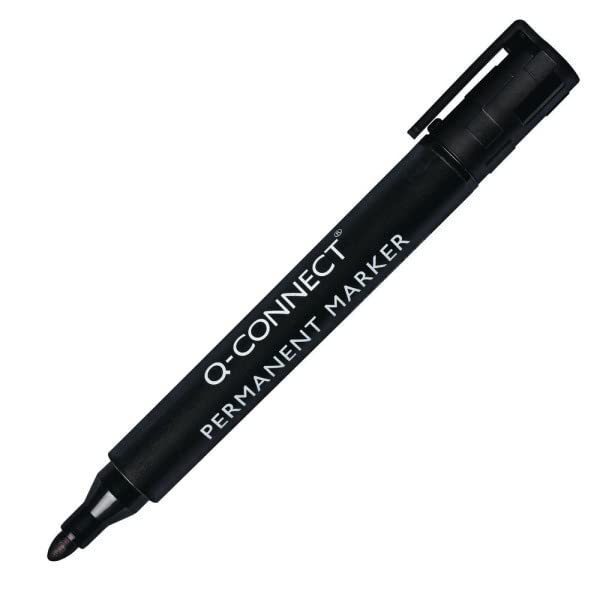 Permanent Marker Pen Bullet Tip Black (Pack of 10) KF26045+ Free finchley Refill Pen (5)