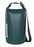 MARCHWAY Floating Waterproof Dry Bag 5L/10L/20L/30L, Roll Top Dry Sack for Kayaking, Rafting, Boating, Swimming, Camping, Hiking, Beach, Fishing, Hunting (Blackish Green, 20L)