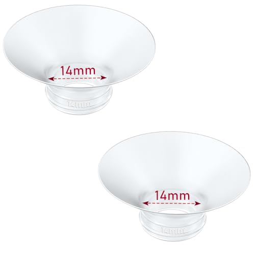 Image of IVARONAL Flange Insert 2PCS 14mm Compatible with Momcozy M9/M6/M5/S12 Pro/V1 Pro/V2 pro, Spectra/Medela/Elvie/NCVI/TSRETE/eufy/Lansinoh/Paruu/MomMed Breast Pump 24mm Shields/Flanges (2pcs-14mm)