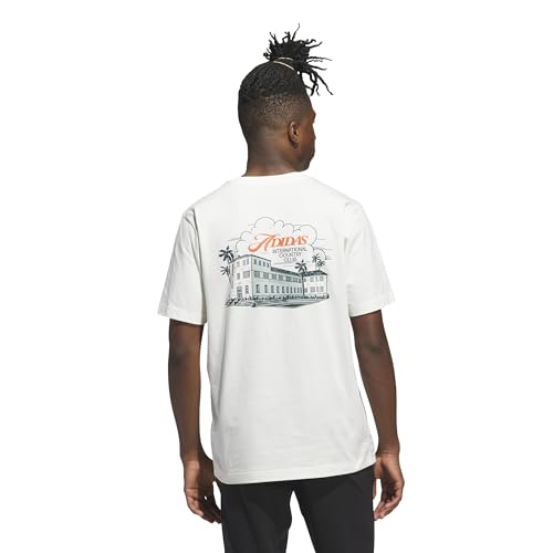 Adidas Mens Country Club Scenic Graphic T-Shirt Off White Medium