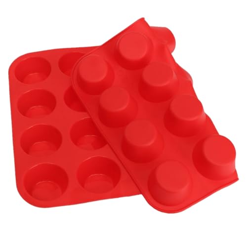 24 Cavity Mini Muffin Silicone Pans,Soap Cookies Cupcake Bakeware Pan Tray Mould, Non Stick Coating - Microwave Safe